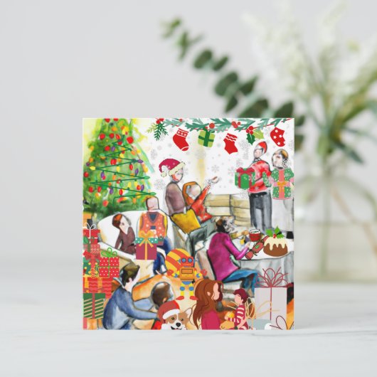 Kerstdag Feestdagenkaart (Staand voorkant)