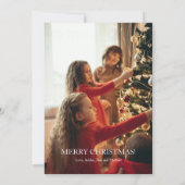 Kerstdag Foto van Nieuwe Zalen Versieren Feestdagenkaart (Achterkant)