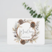 Kerstdag groeten bedankkaart (Staand voorkant)