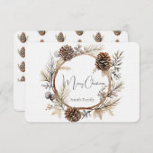 Kerstdag groeten bedankkaart (Voorkant / Achterkant)