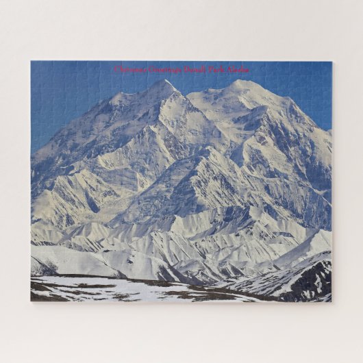 Kerstdag Groeten Denali Nationaal Park Alaska. Legpuzzel (Horizontaal)