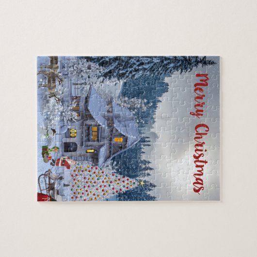 Kerstdag Idyll Legpuzzel (Horizontaal)