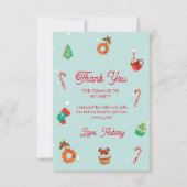 Kerstdag in blauw Gingerbrood Bedankkaart (Voorkant)