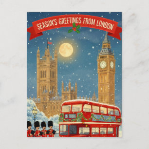 Kerstdag in Londen wenskaart Briefkaart