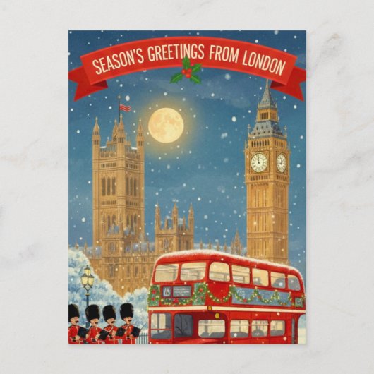 Kerstdag in Londen wenskaart Briefkaart (Voorkant)