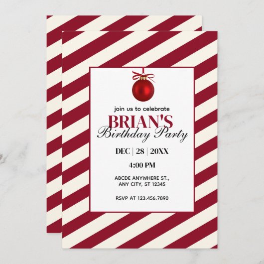 Kerstdag Kaart (Voorkant / Achterkant)