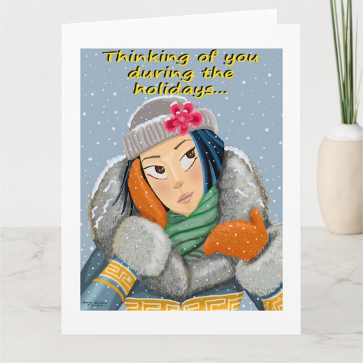 Kerstdag kaart voor iemand die je mist (Voorkant)