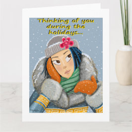 Kerstdag kaart voor iemand die je mist