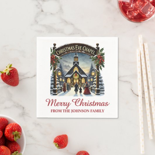 Kerstdag Kapel Vakantie Servet (Insitu)