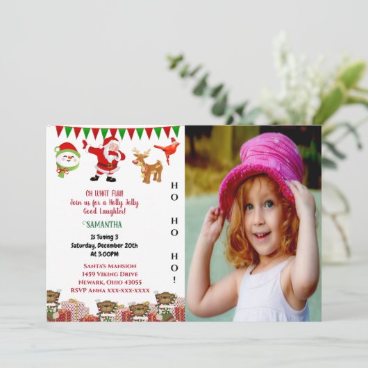 Kerstdag kerstdag kerstdag in Santa Helper Snowman Kaart (Staand voorkant)