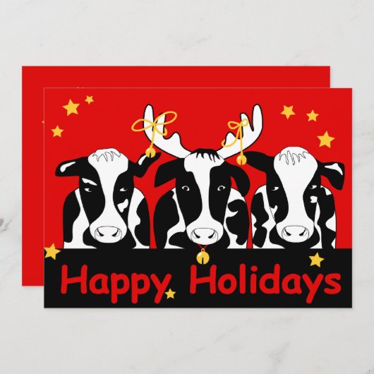 Kerstdag Koeien Vaste feestdag Kaart (Voorkant / Achterkant)