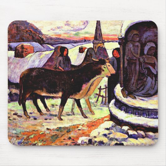 Kerstdag, kunstschilderij van Gauguin Muismat (Voorkant)