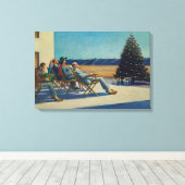 Kerstdag, Mensen in de Zon, Edward Hopper Canvas Afdruk (Insitu (Houten vloer))