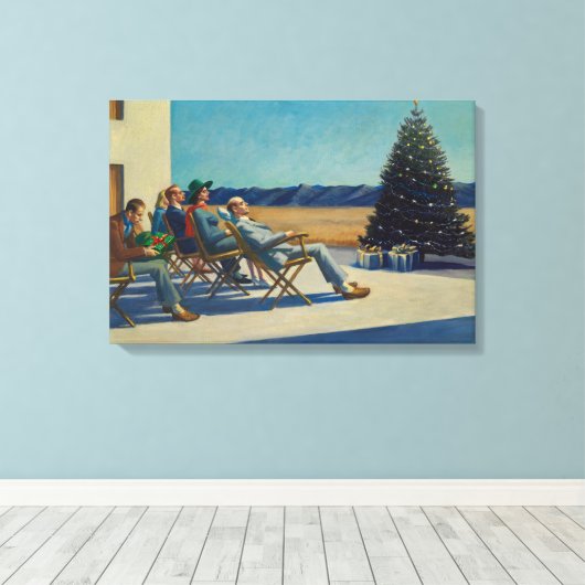 Kerstdag, Mensen in de Zon, Edward Hopper Canvas Afdruk (Insitu (Houten vloer))