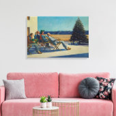 Kerstdag, Mensen in de Zon, Edward Hopper Canvas Afdruk (Insitu (Woonkamer))