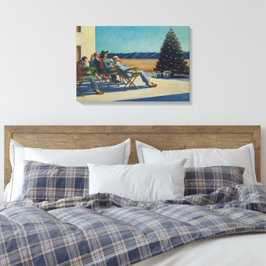 Kerstdag, Mensen in de Zon, Edward Hopper Canvas Afdruk (Insitu (Slaapkamer))