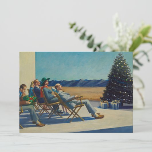 Kerstdag, mensen in de zon uitnodiging (Staand voorkant)