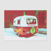  kerstdag met Retro Green Red Holiday Tissuepapier (Voorkant)