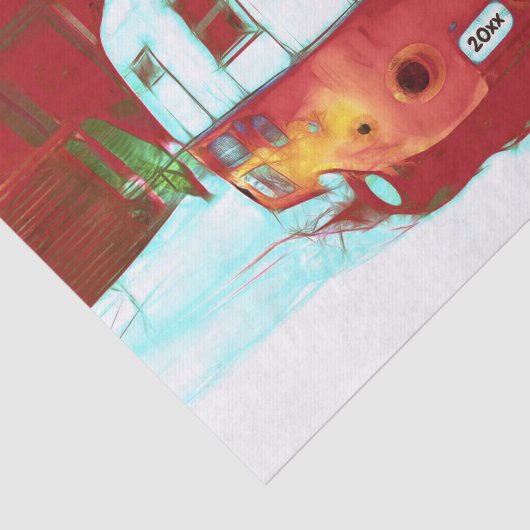  kerstdag met Retro Green Red Holiday Tissuepapier (Detail)