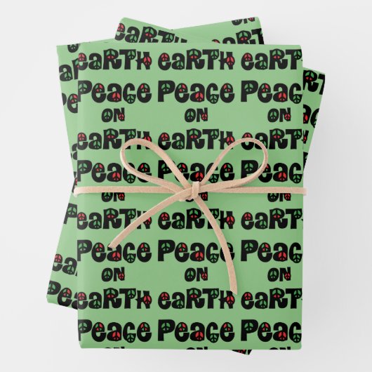 Kerstdag met Vrede op Aarde Inpakpapier Vel (In situ)