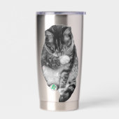 Kerstdag Mug met Bevroren Poot Geïsoleerde Drinkbeker (Links)