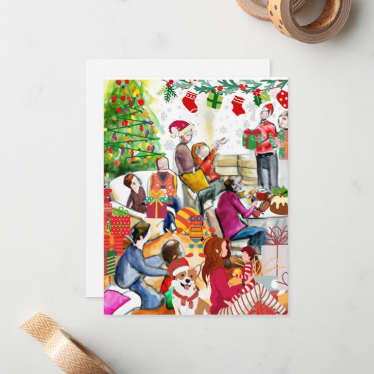 Kerstdag Notitiekaartje (Voorkant / Achterkant in situ)