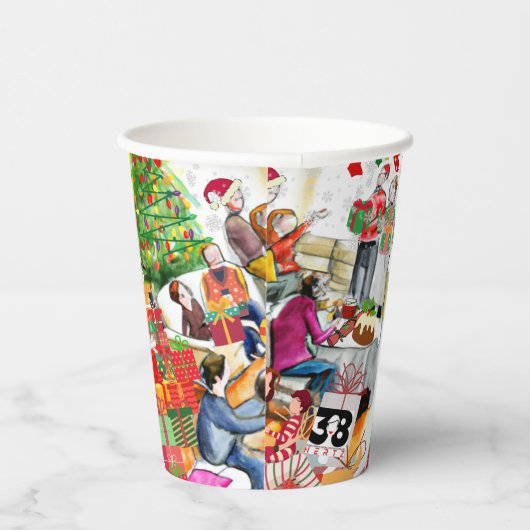 Kerstdag Papieren Bekers (Rechts)