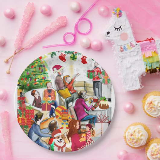 Kerstdag Papieren Bordje (Feest)