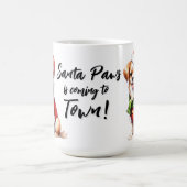 Kerstdag Puppy Draag Santa Claus Outfit Koffiemok (Center)