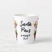 Kerstdag Puppy Draag Santa Claus Outfit Latte Mok (Voorkant)