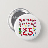 Kerstdag Ronde Button 5,7 Cm (Voorkant /achterkant)