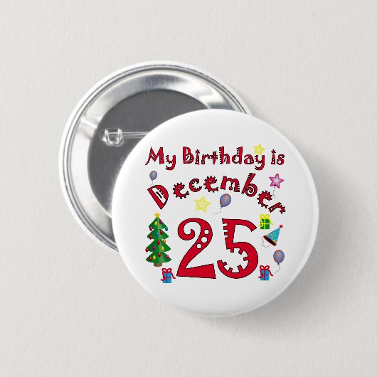 Kerstdag Ronde Button 5,7 Cm (Voorkant /achterkant)