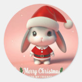 Kerstdag Ronde Sticker (Voorkant)