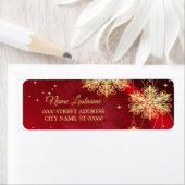 Kerstdag Rood Golden Holiday Party Etiket (Insitu)