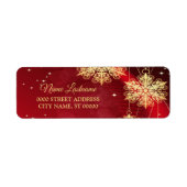 Kerstdag Rood Golden Holiday Party Etiket (Voorkant)