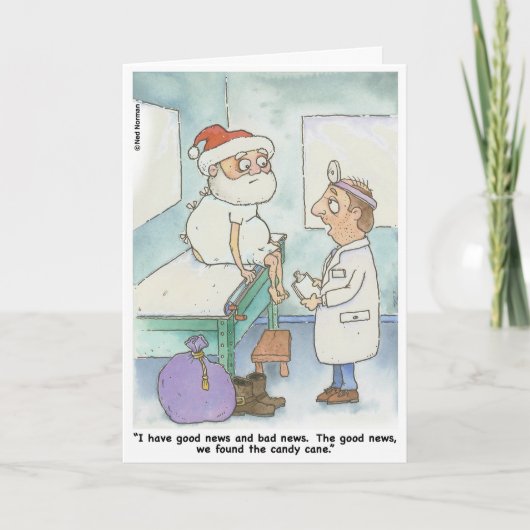 Kerstdag: Santa Check Up Kaart (Voorkant)