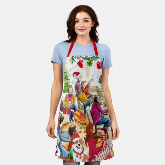 Kerstdag Schort (Gedragen)