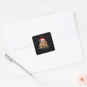 Kerstdag van Cute Hamster Vierkante Sticker (Envelop)