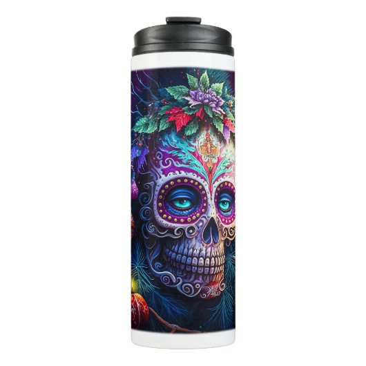 Kerstdag van de dode thermische getumbler thermosbeker (Voorkant)