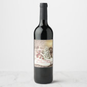 Kerstdag  Victoriaans Kerk Wijn Etiket (Voorkant)