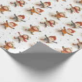 Kerstdag vrolijke speelse Kinder sneeuw Cadeaupapier (Hoek)