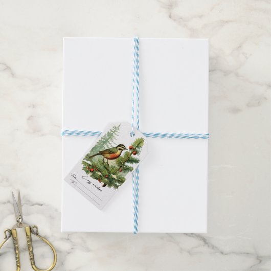 kerstdagen cadeaulabel (Met Touw)