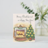  kerstdagen en nieuwe jaren met Fireplace Feestdagenkaart (Staand voorkant)