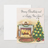  kerstdagen en nieuwe jaren met Fireplace Feestdagenkaart (Voorkant / Achterkant)
