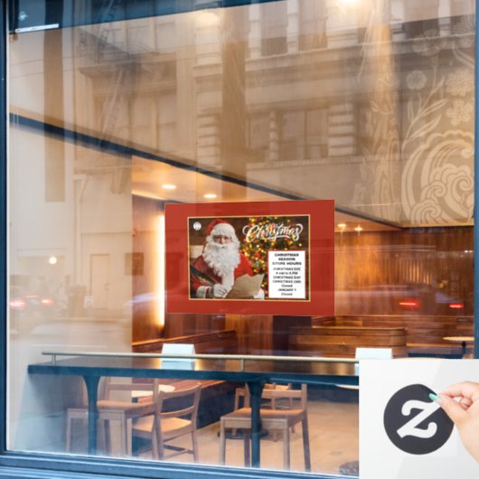 Kerstdagen - Feestdagen kerstwinkels Raamsticker (Cafe Raam)