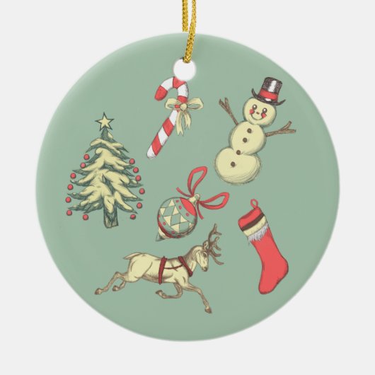 kerstdagen keramisch ornament (Voorkant)