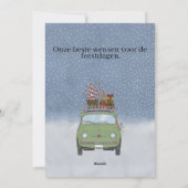 Kerstdagen Nederlandse Kerstmis Groene Fiat 500 Feestdagenkaart (Achterkant)