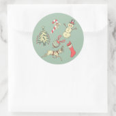  kerstdagen ronde sticker (Tas)