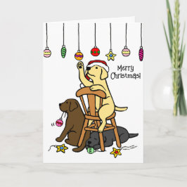 Kerstdagen voor labradors en siervoorwerpen feestdagen kaart