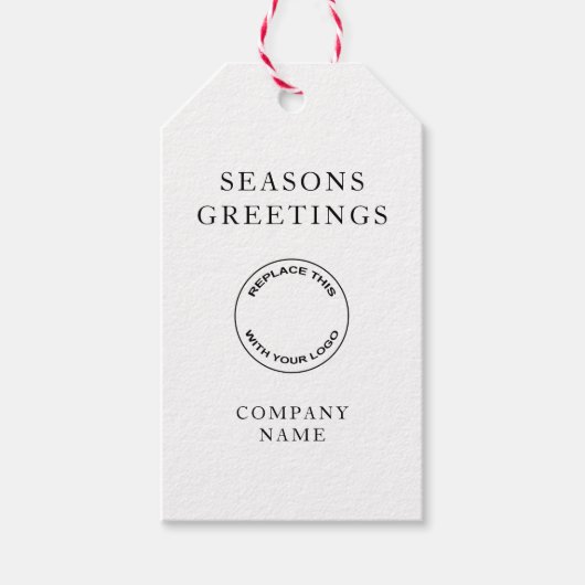 Kerstdagen voor zakelijke Logo Cadeaulabel (Voorkant)